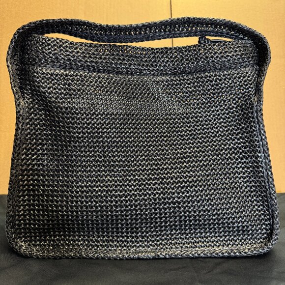 Alexander Wang Large Ryan Raffia Effect Shoulder Bag - Black - Picture 7 of 9